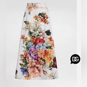 Dolce&Gabbana Flower bouquet-print skirt